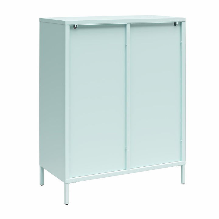 Short Door Accent Cabinet with Fluted Glass for bathroom - Sky Blue