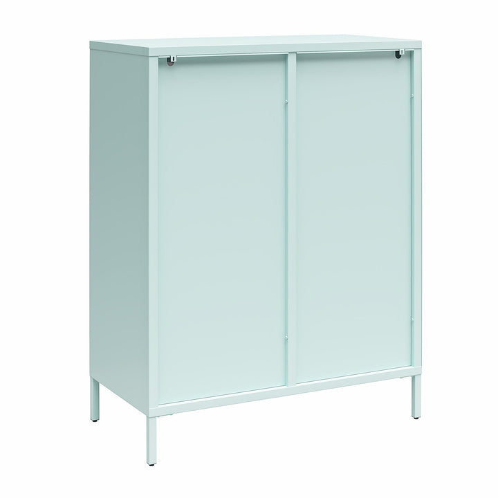 Luna Short 2 Door Accent Cabinet with Fluted Glass - Sky Blue