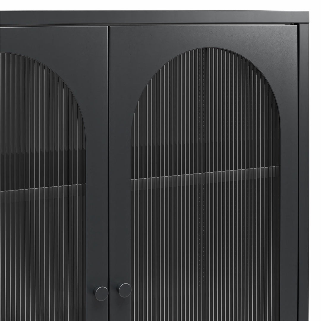 Short 2 Door Accent Cabinet for living room - Black