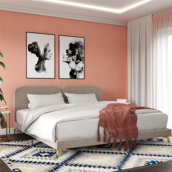 Coco Upholstered Bed - Taupe - King