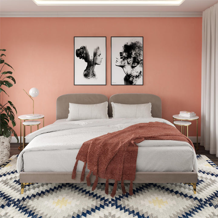 Coco Upholstered Bed - Taupe - King