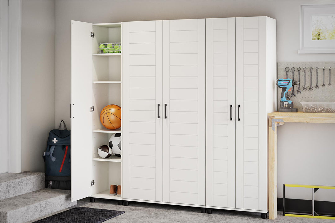 Stylish Cabinet with Fixed Shelves - white