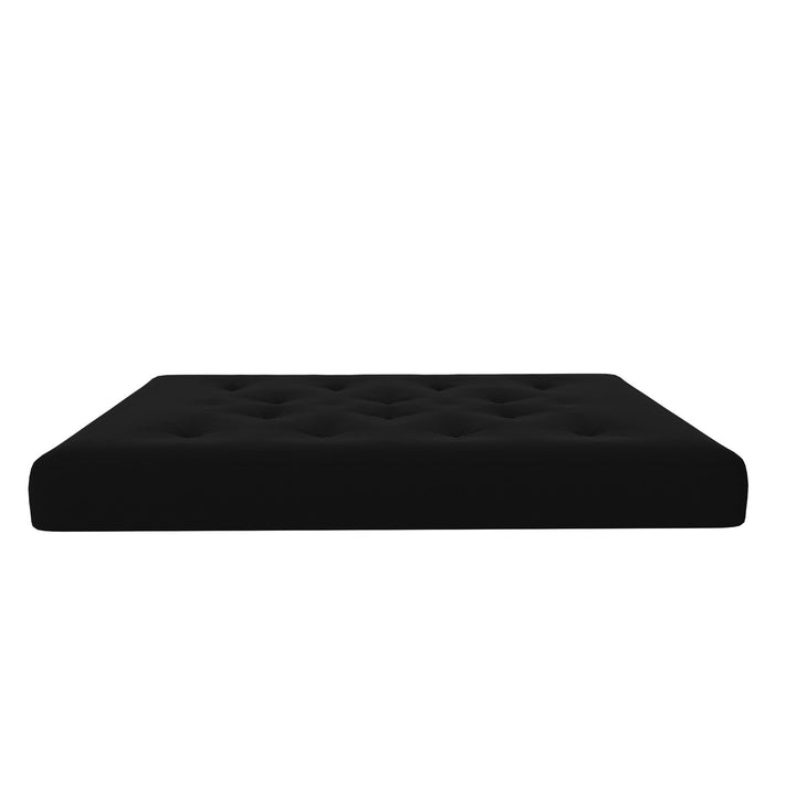 Cozey 8-Inch Pocket Spring Coil Full Sized Futon Mattress with Polyester Linen - Black - Full