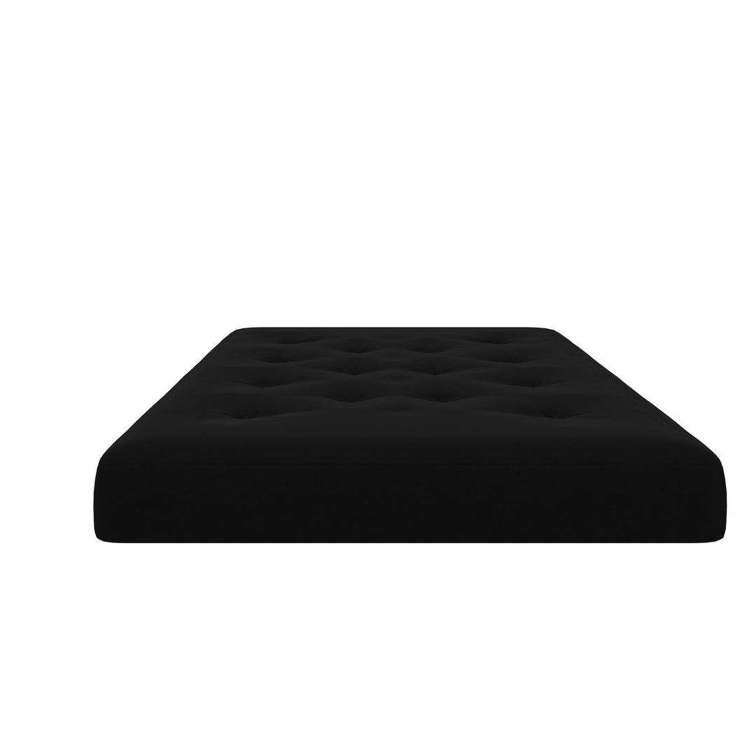 Cozey 8-Inch Pocket Spring Coil Full Sized Futon Mattress with Polyester Linen - Black - Full