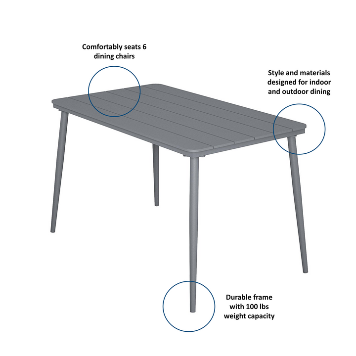 Stylish dining table - Charcoal - 1-Pack