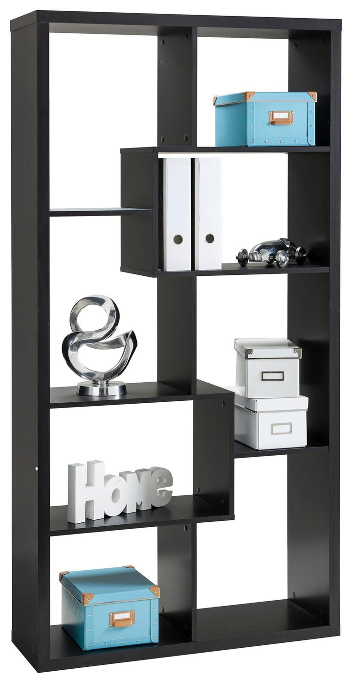 Leva Scandinavian Style Open Bookcase with Multiple Shelves - Black
