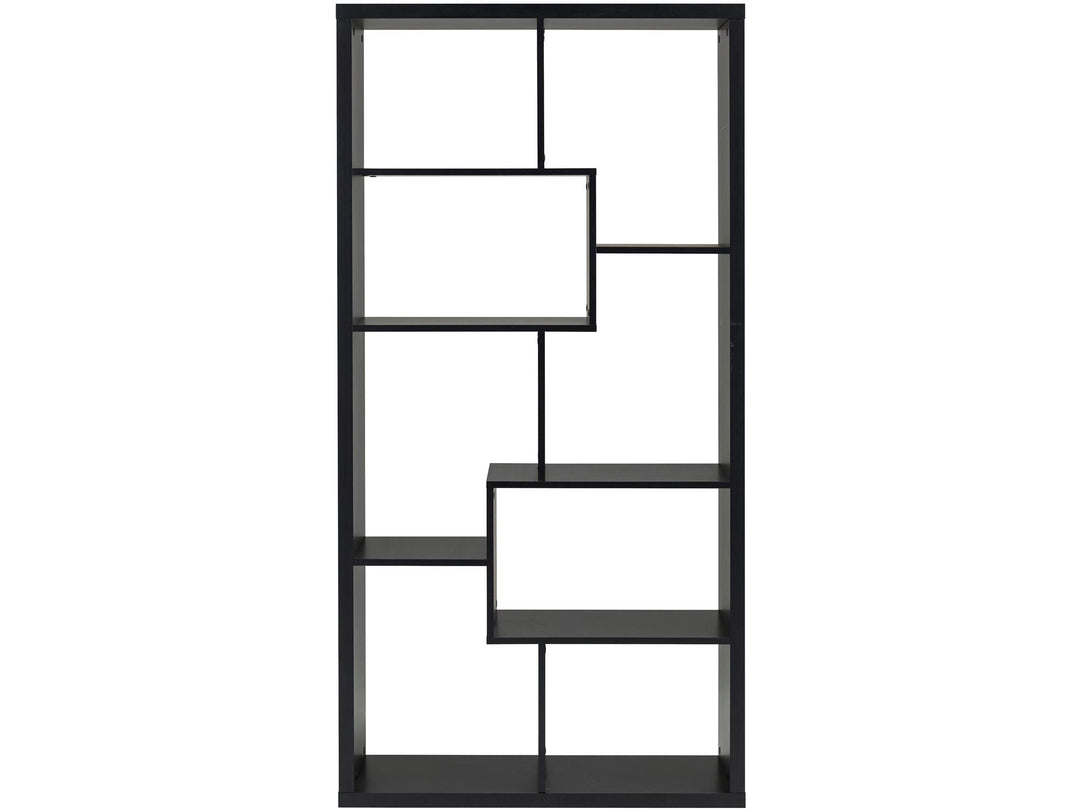 Leva Scandinavian Style Open Bookcase with Multiple Shelves - Black
