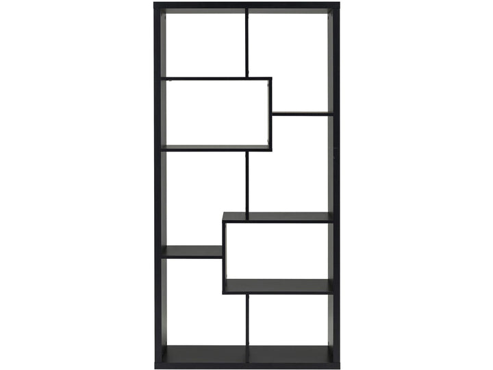 Leva Scandinavian Style Open Bookcase with Multiple Shelves - Black