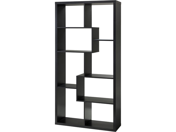 Leva Scandinavian Style Open Bookcase with Multiple Shelves - Black