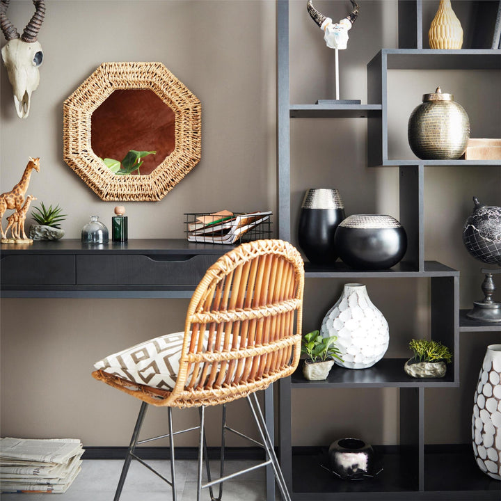 Leva Scandinavian Style Open Bookcase with Multiple Shelves - Black