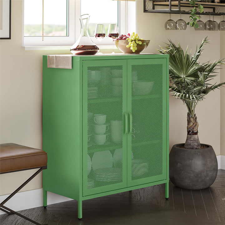 Channing 2 Door Accent Cabinet Mesh Metal Locker - Kelly Green