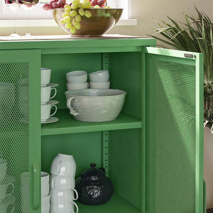 Channing 2 Door Accent Cabinet Mesh Metal Locker - Kelly Green