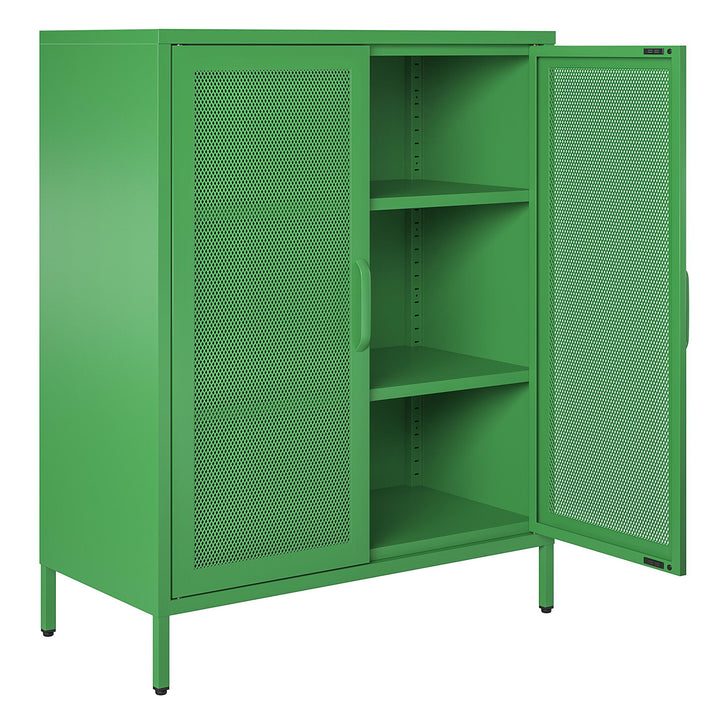 Channing 2 Door Accent Cabinet Mesh Metal Locker - Kelly Green