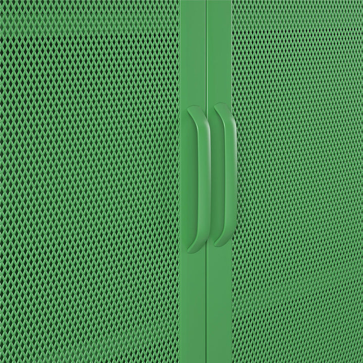 Channing 2 Door Accent Cabinet Mesh Metal Locker - Kelly Green