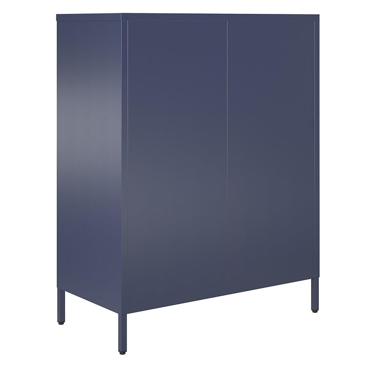 Channing 2 Door Accent Cabinet-Mesh Metal Locker - Navy