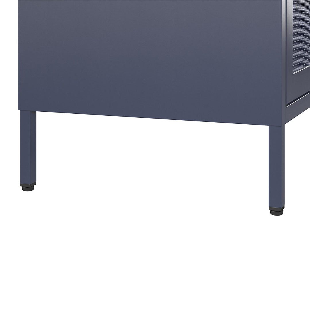 Channing 2 Door Accent Cabinet-Mesh Metal Locker - Navy