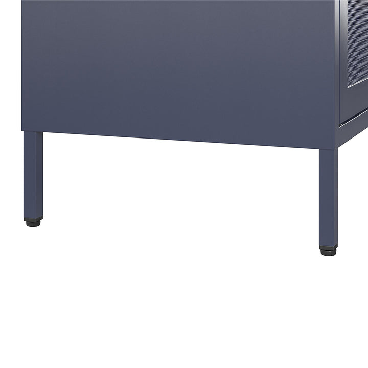 Channing 2 Door Accent Cabinet-Mesh Metal Locker - Navy