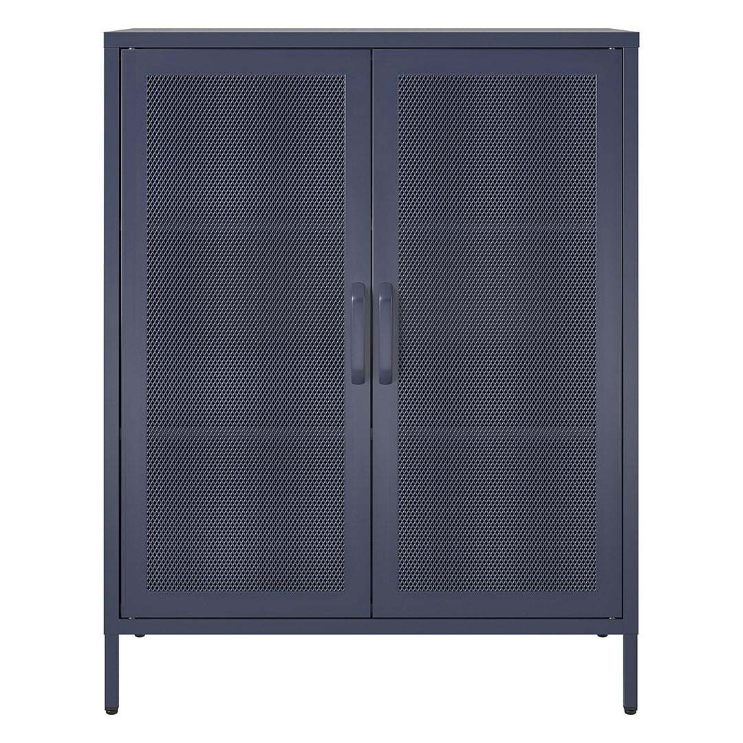 Channing 2 Door Accent Cabinet-Mesh Metal Locker - Navy