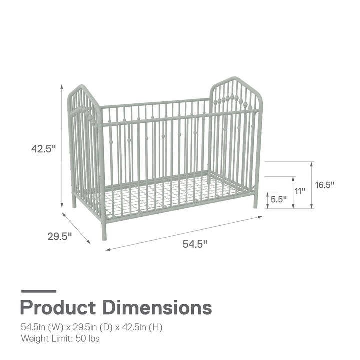 Bushwick Metal Crib - Sage