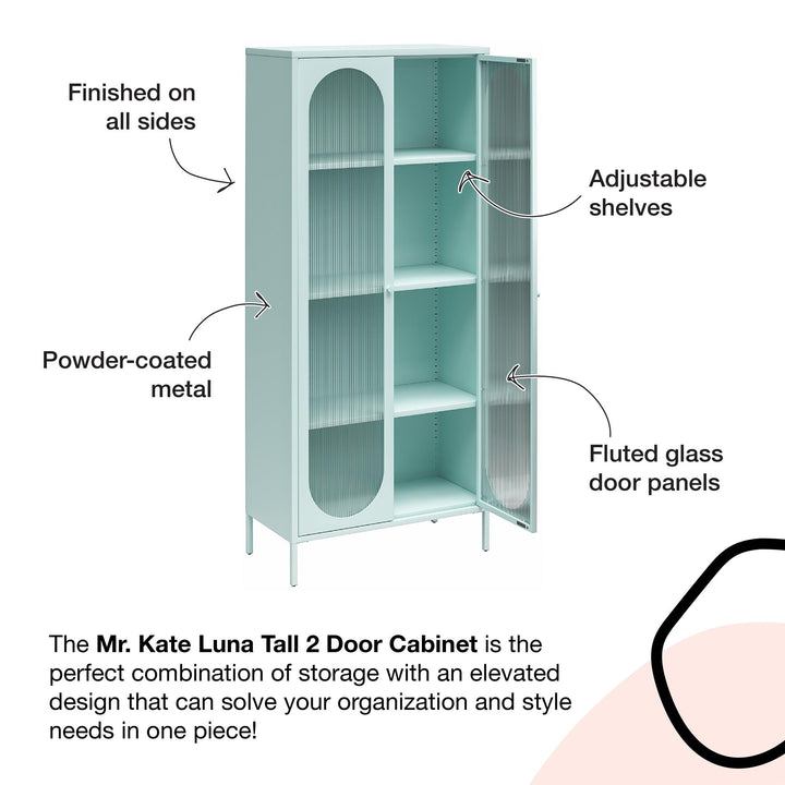 tall storage cabinet with glass doors - Parchment