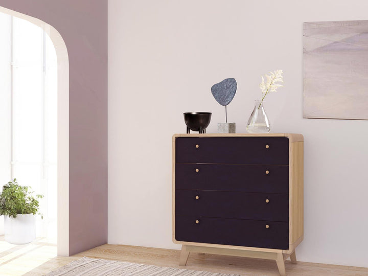 Leva Scandinavian Style 4 Drawer Dresser - Light Oak