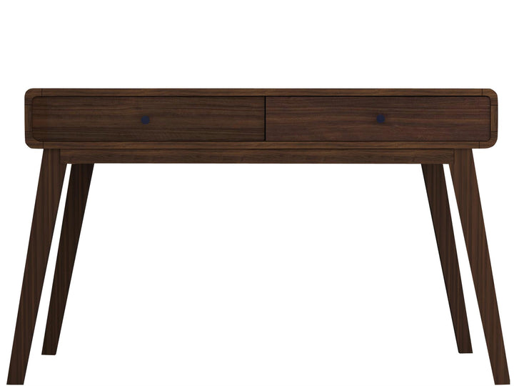 Leva Scandinavian Style Desk with 2 Drawers - Walnut