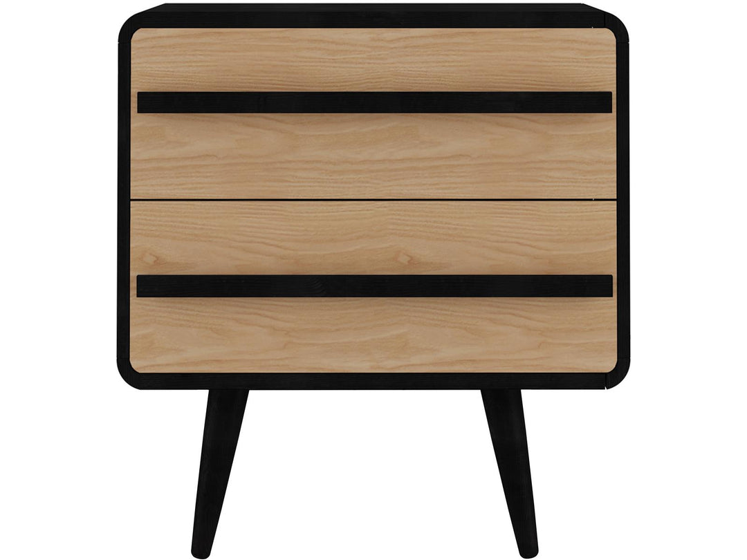 Tilaa Scandinavian Style 2 Drawer Nightstand - Black