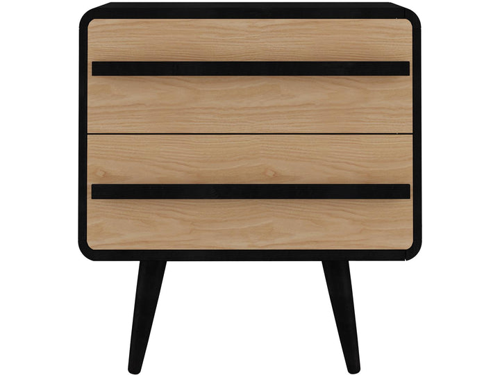 Tilaa Scandinavian Style 2 Drawer Nightstand - Black