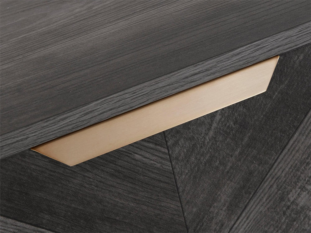 Bo Chevron Sideboard with 2 Closed Doors and Adjustable Shelves - Espresso