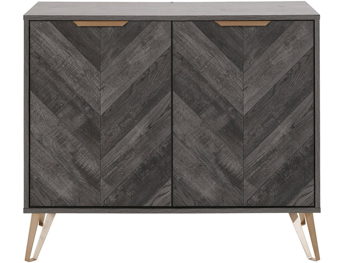 Bo Chevron Sideboard with 2 Closed Doors and Adjustable Shelves - Espresso