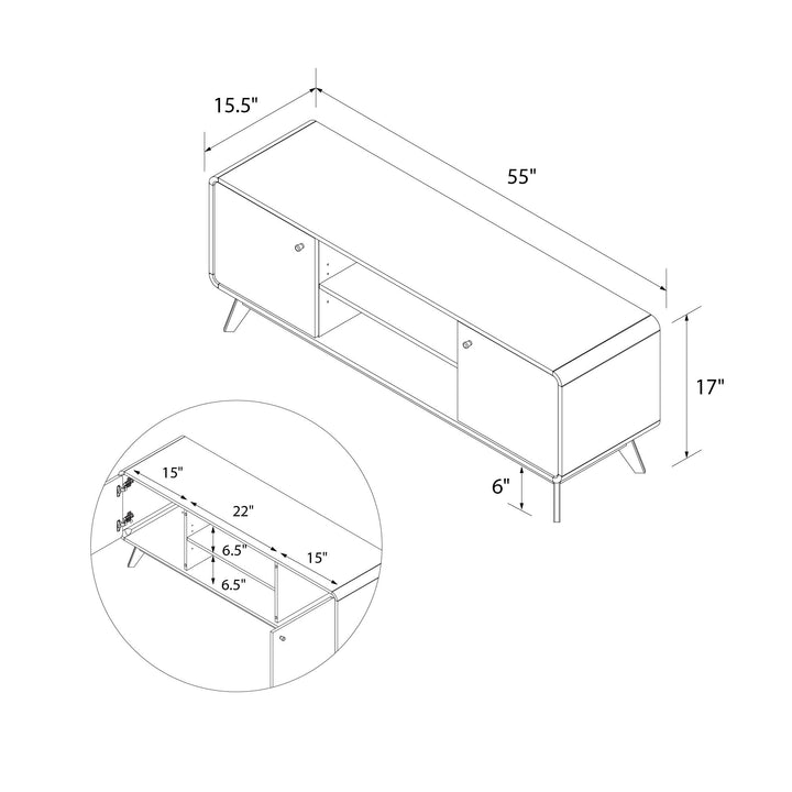 Leva Media Console TV Stand with Storage - Walnut