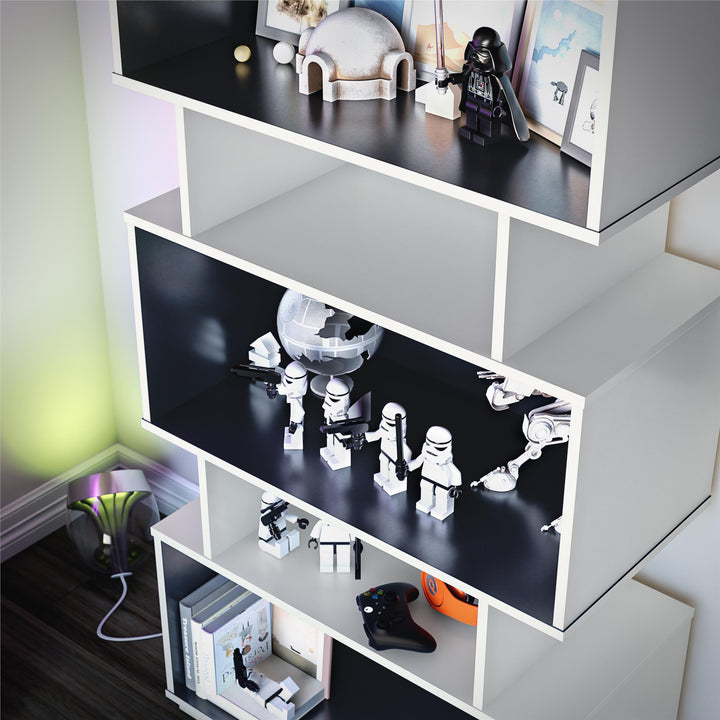 Gaming room organization with Shadow bookcase -  White
