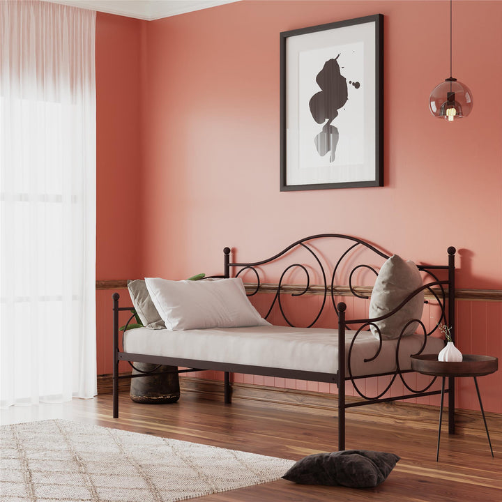 Victoria Metal Daybed with 15 Inch Clearance for Storage - Bronze - Twin