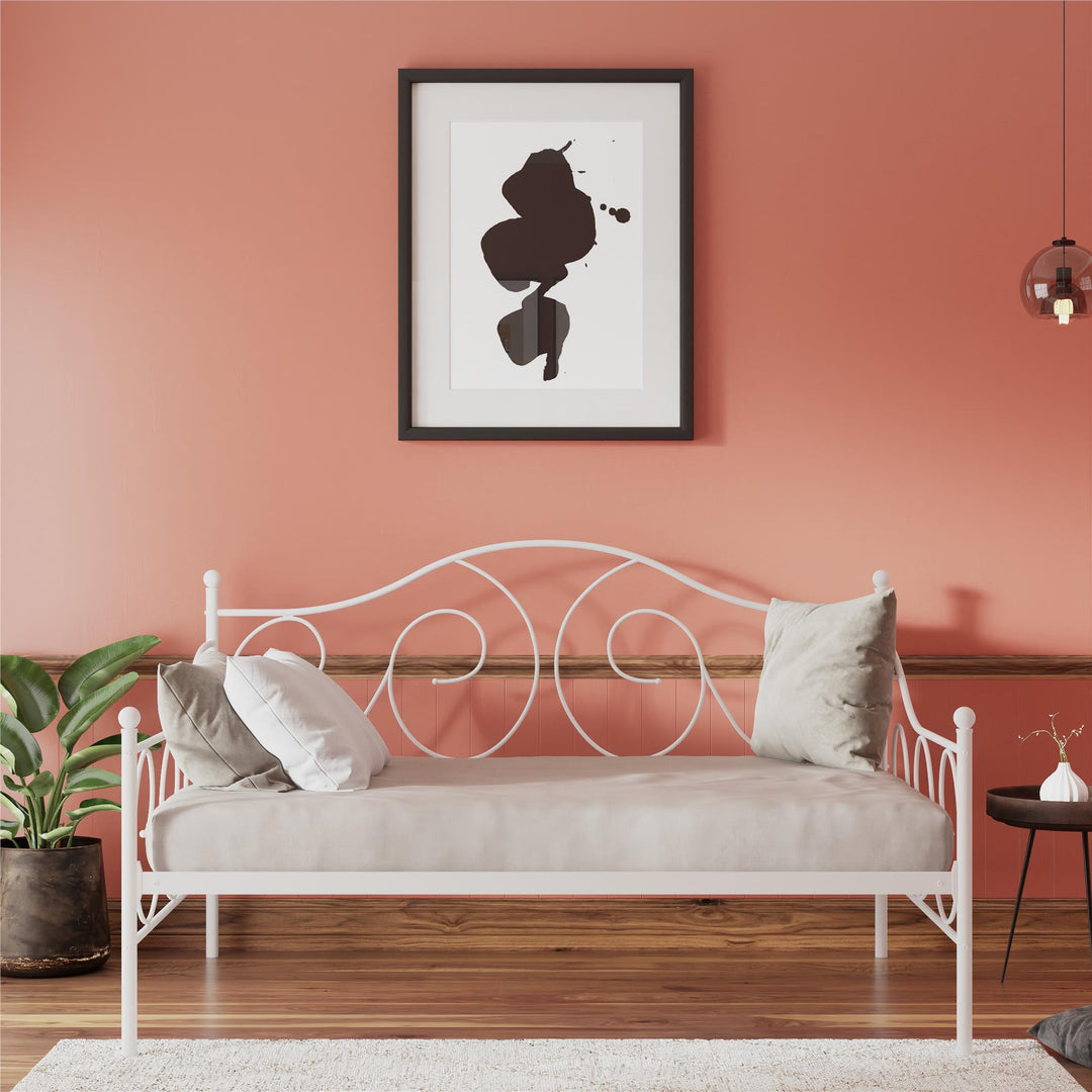 Victoria Metal Daybed with 15 Inch Clearance for Storage - White - Full
