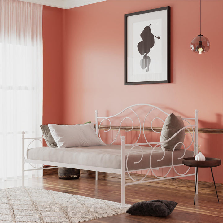 Victoria Metal Daybed with 15 Inch Clearance for Storage - White - Full