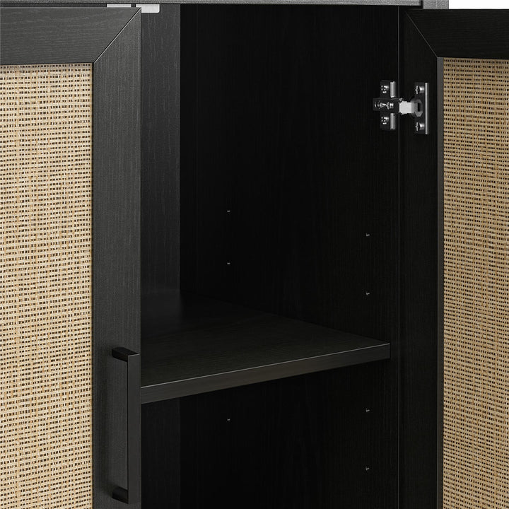 2-Door accent cabinet for dining room - Black Oak