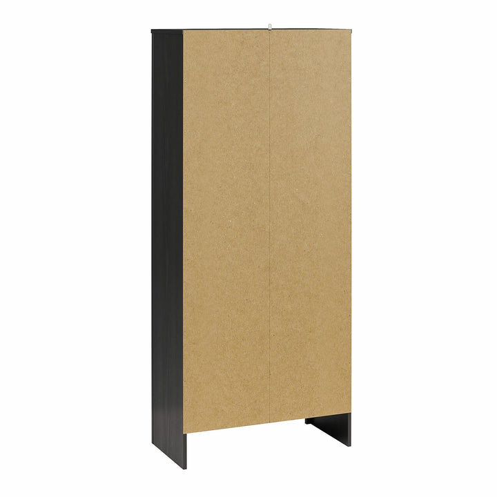 Amberly Tall 2 Door Cabinet with 4 Shelves - Black Oak