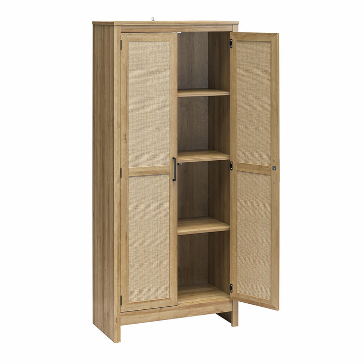 Amberly Tall 2 Door Cabinet with 4 Shelves - Natural