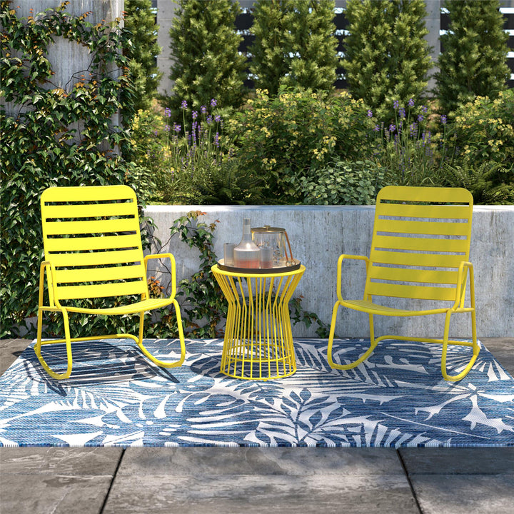 Roberta Outdoor/Indoor Rocking Chair - Yellow