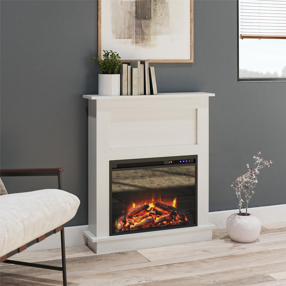 Ellsworth Modern Electric Fireplace -  White