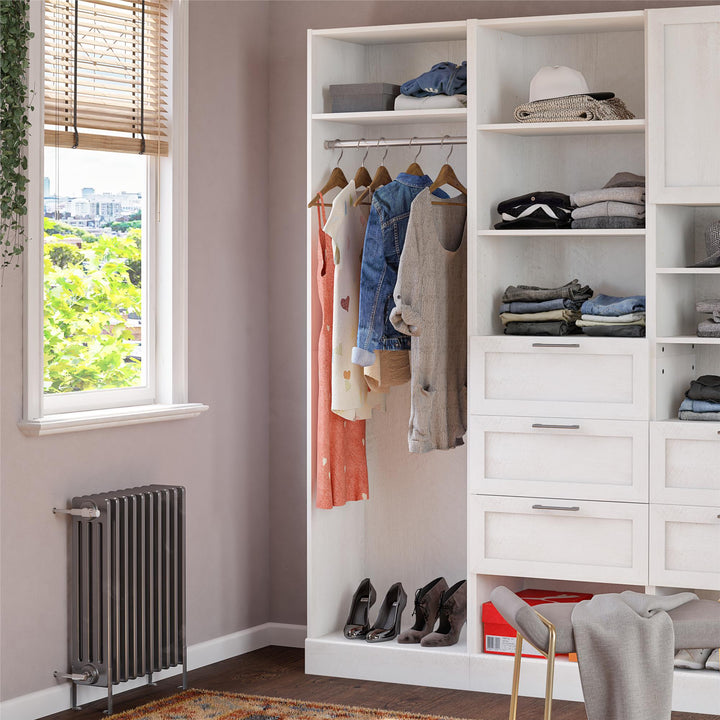 Hanging Clothing Rod Storage Solution - Ivory Oak