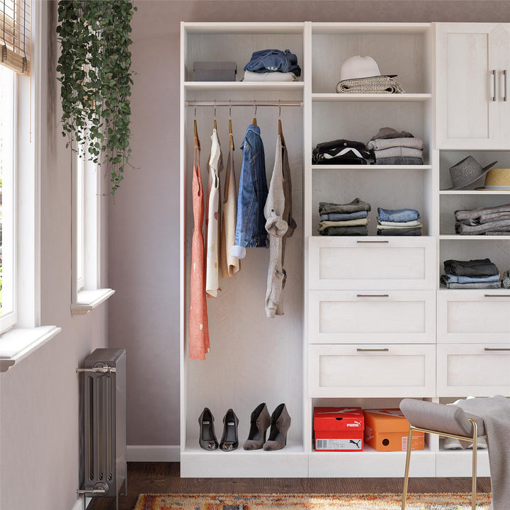 Two-Rod Craft Room Storage - Ivory Oak