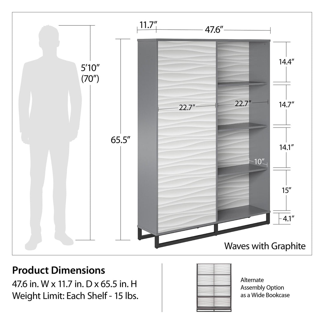 Large Room Divider Bookcase - Graphite