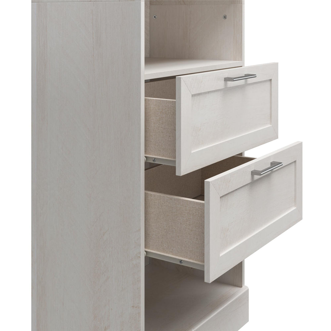 Contemporary 2-Door Storage Solution - Ivory Oak