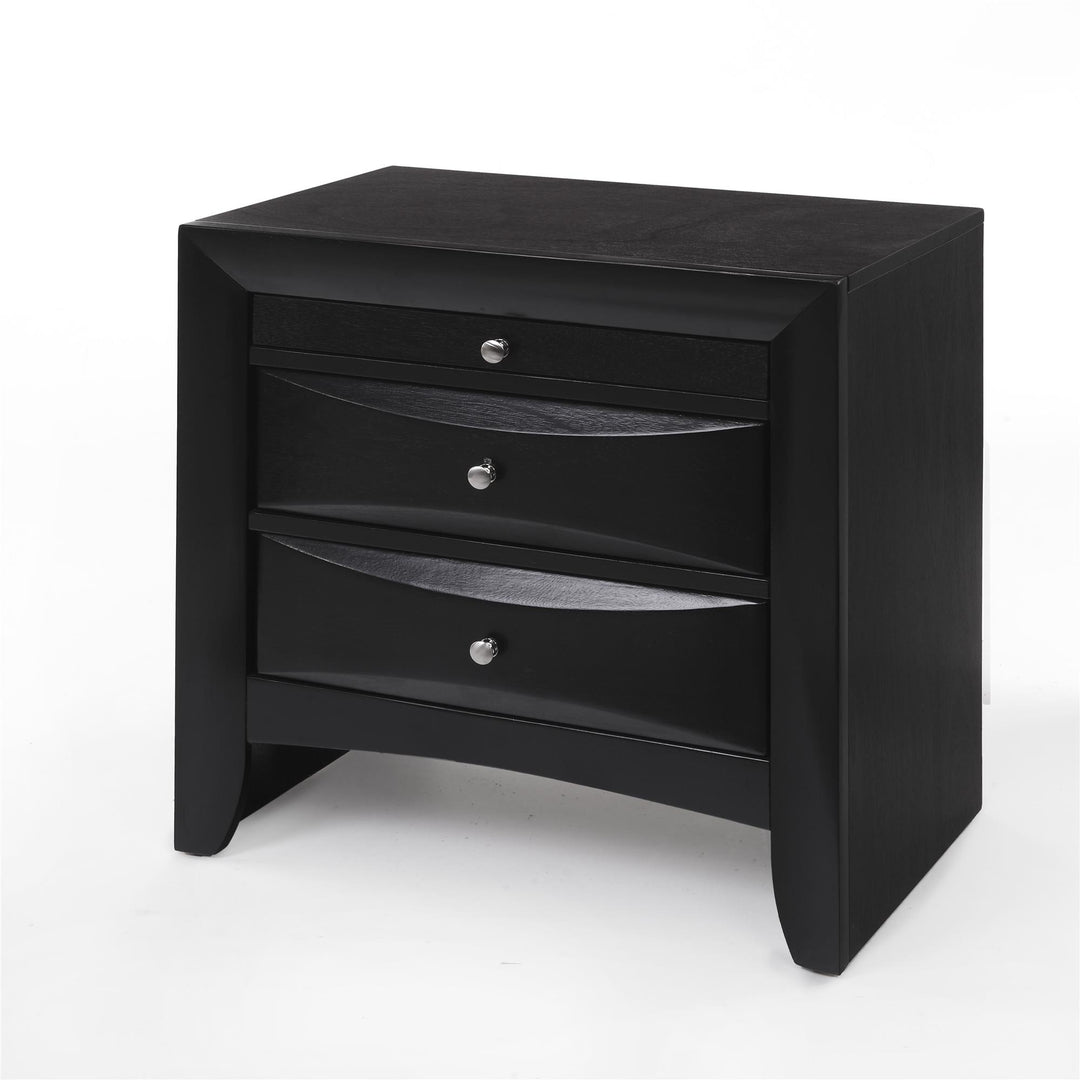 1 Pull Out Drawer Nightstand - Black