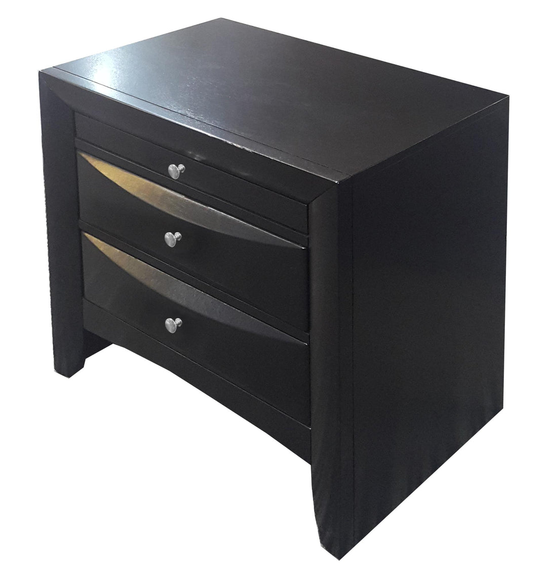 Pull Out Tray Nightstand - Black