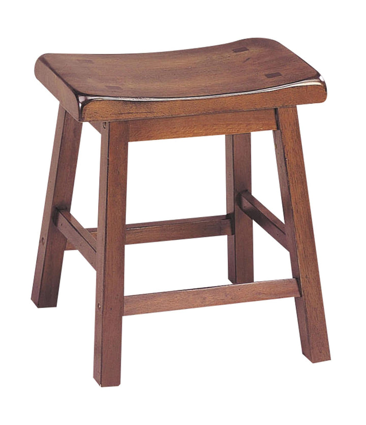 Branson 18 Inch Wooden Stool, Set of 2 - Walnut