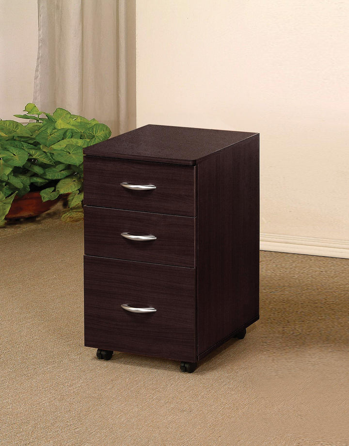 3-drawer wooden file cabinet -  N/A