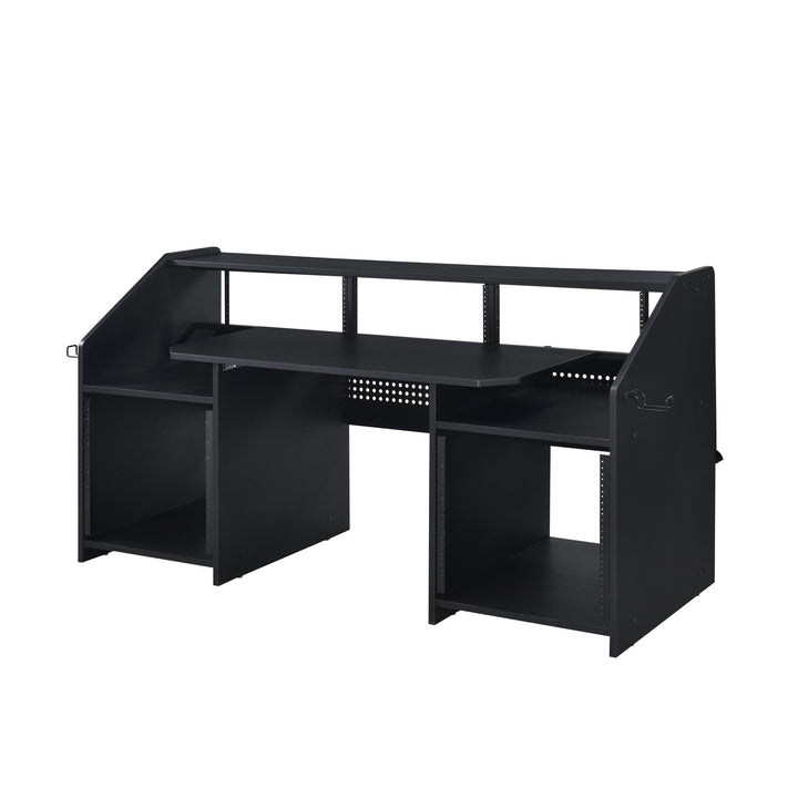 Music Stand Desk with Cable Management - Black