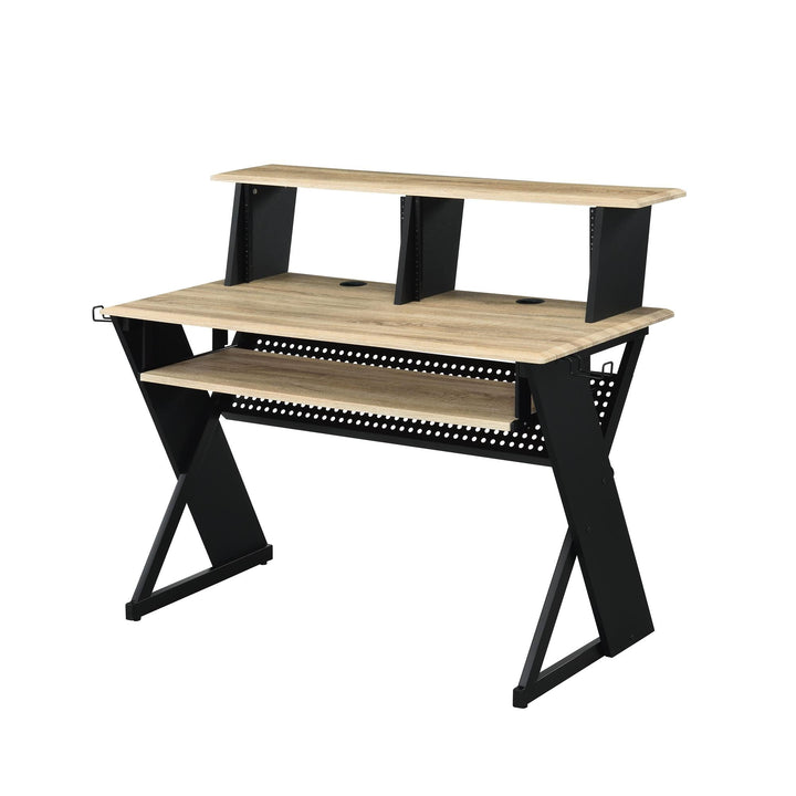 Music desk with earphone rack - Natural
